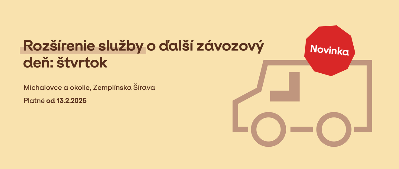 Rozšírenie služby o ďalší závozový deň - Michalovce a okolie, Zemplínska Šírava