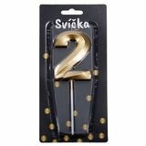 Tortová sviečka zlatá Číslo: 2