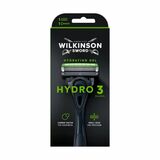 Wilkinson Hydro 3 Black Edition holiaci strojček + 1 náhradná hlavica