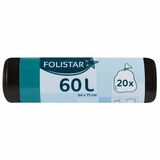 Vrecia na odpad čierne 60l 64x71cm 20ks Folistar