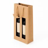 Taška na víno papierová s okienkom 2 fľaše EC040014,1ks