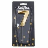 Tortová sviečka zlatá Číslo: 7