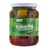 Uhorky sterilizované s jalapeňom 720ml (660g) Ady