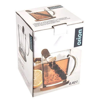 Orion Hrnček s podšálkou a infuzérom Lúka 0,42l