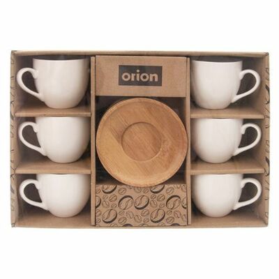 Orion Whiteline Hrnček s podšálkou 0,125l 6ks