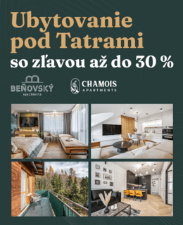 Zľava na ubytovanie vo Vysokých Tatrách až 30 % k nákupu nad 60 €