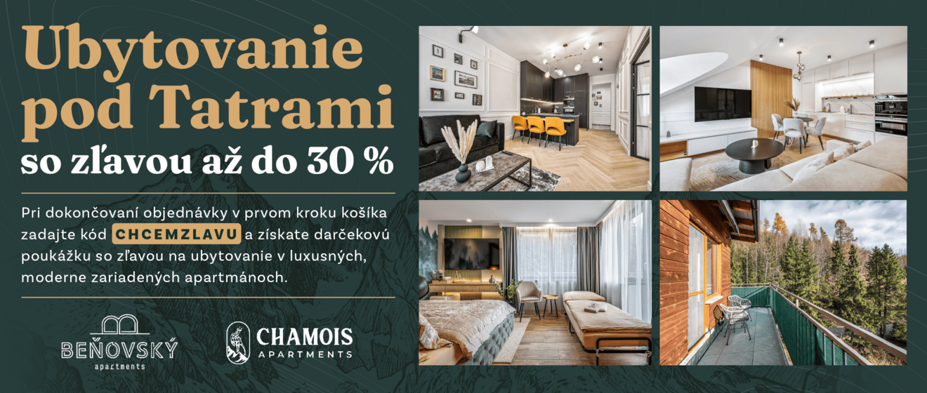 Zľava na ubytovanie vo Vysokých Tatrách až 30 % k nákupu nad 60 €