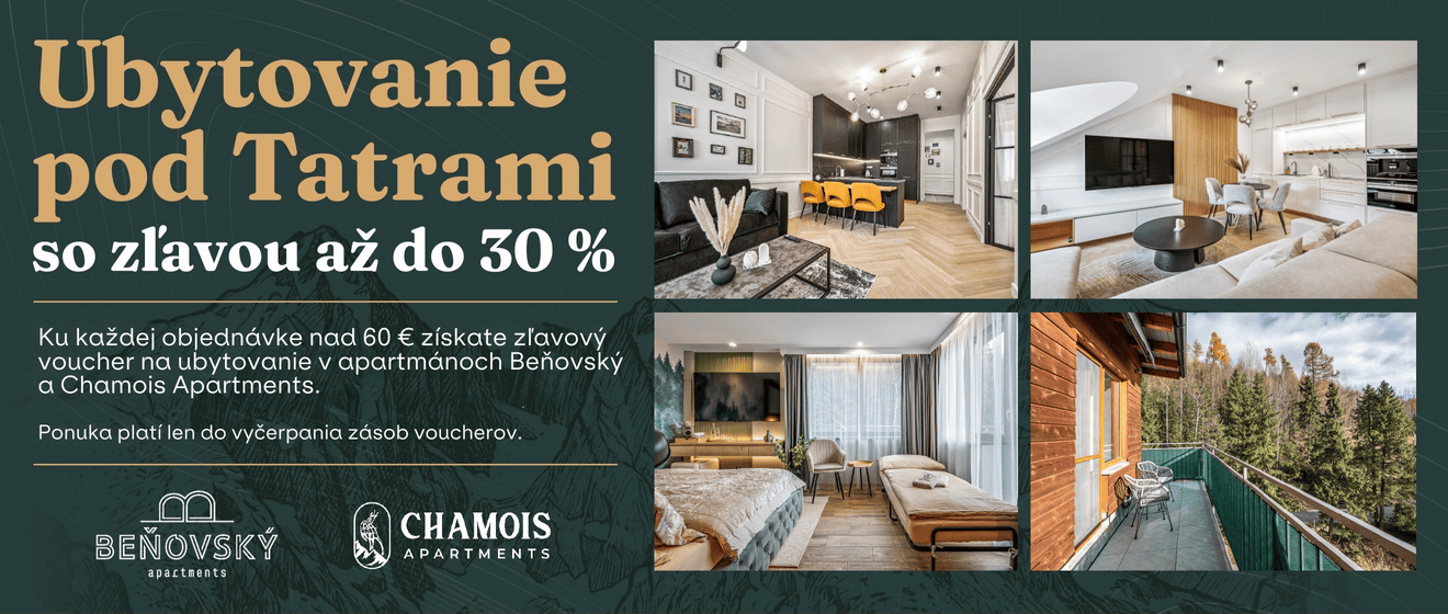 Zľava na ubytovanie vo Vysokých Tatrách až 30 % k nákupu nad 60 €