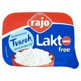Tvaroh jemný hrudkovitý bezlaktózový 180g Rajo VÝPREDAJ