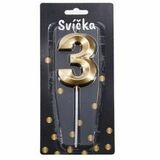 Tortová sviečka zlatá Číslo: 3