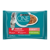 Purina ONE kapsičky pre mačky morka, losos 4×85g