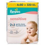 Pampers vlhčené obrúsky XXL Sensitive 4x80ks