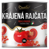 Paradajky lúpané kocky 2,5kg Bassta