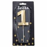 Tortová sviečka zlatá Číslo: 1