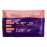 Proteín Whey 100 Jahoda &amp; Vanilka 30g Voxberg