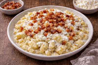 Zemiakové halušky s tvarohom