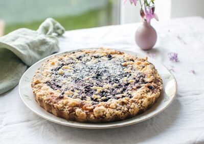 Čučoriedkovo tvarohový koláč