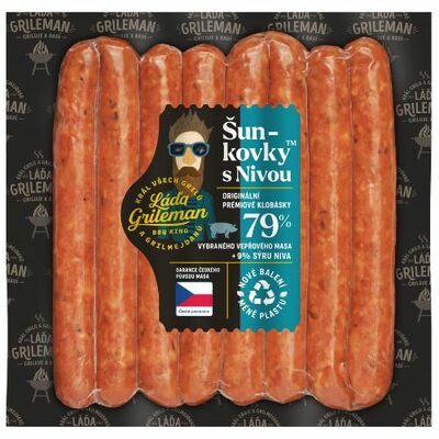 Klobásky Láďa Grileman Šunkovky s nivou 340g, KU