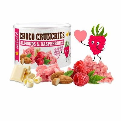 Chrumkavé Maliny s mandľami v bielej čokoláde 140g Mixit 