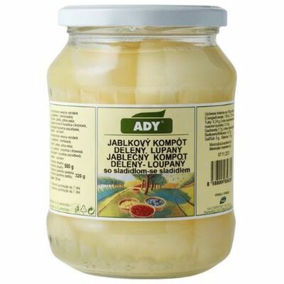 Kompót Jablko štvrťky so sladidlom 720ml (580g)Ady