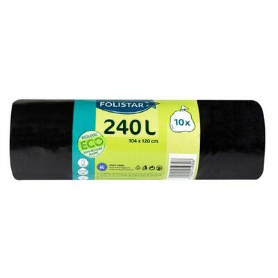 Vrecia na odpad čierne 240l 104x120cm 10ks Folistar
