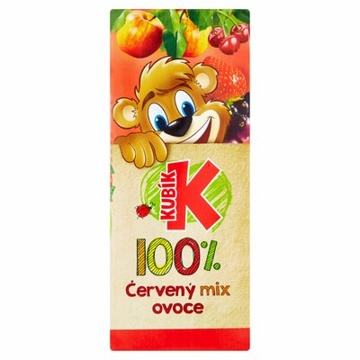 Kubík 100% červený mix ovocia 200 ml