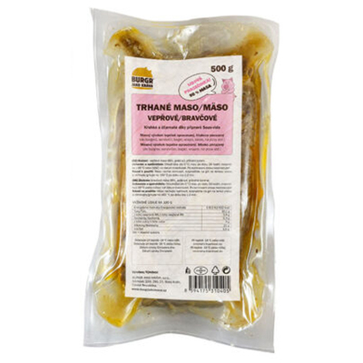 Mrazené Bravčové trhané mäso 500g Burgr jako kráva