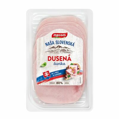 Šunka dusená nárez bravčový 90% 100g, Mecom