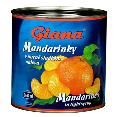 Kompót Mandarínky lúpané 2650g Bassta