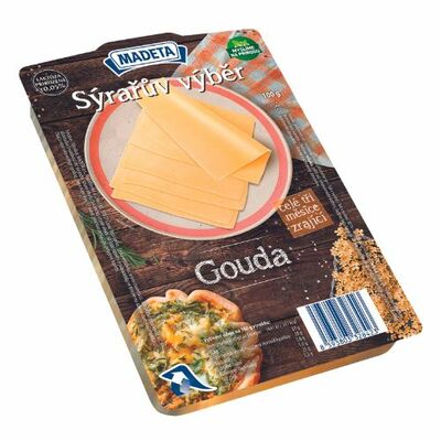 Syr Gouda 48% plátky 100g Madeta
