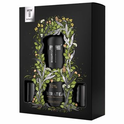 Tatratea Original 52% 0,7l + 2 Shot poháre čierne