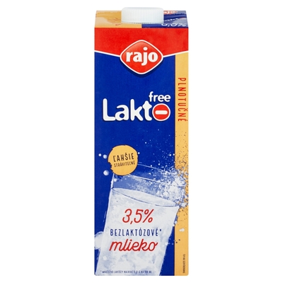 Mlieko plnotučné 3,5% bezlaktózové 1l Rajo