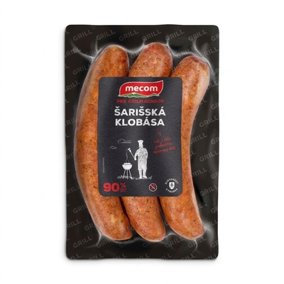 Klobása Šarišská 90% 350g Mecom VÝPREDAJ