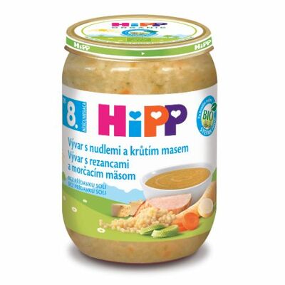 HiPP BIO Vývar s rezancami a morčacím mäsom 190g