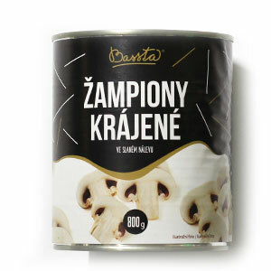 Šampiňóny krájané (850ml) 800g Bassta