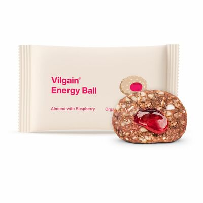 Energy Ball BIO mandle s malinovým džemom 30g Vilgain 
