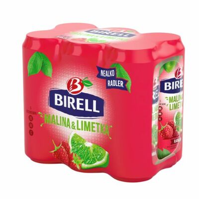 Pivo Birell Limetka &amp; malina nealko 6x500ml *ZO