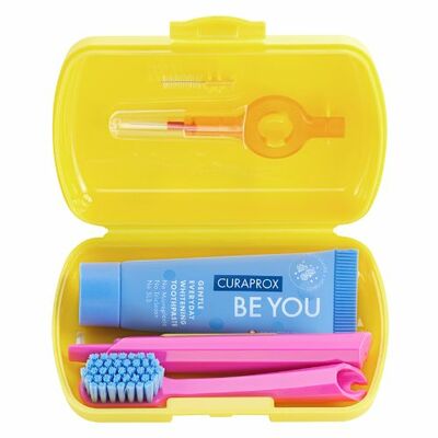 Curaprox CS 5460 Travel Set ústnej hygieny žltý