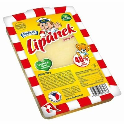 Syr Lipánek 48% plátky 100g Madeta