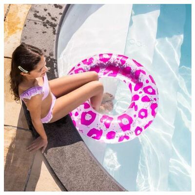 Nafukovacie koleso Leopard neónový 90cm Swim Essentials