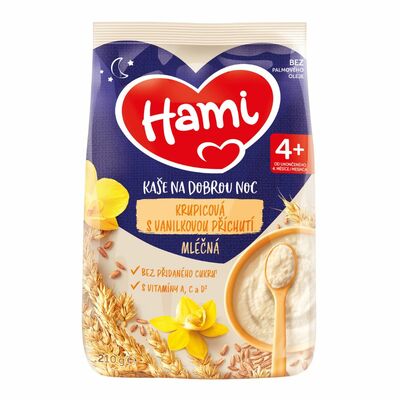 Hami Mliečna kaša krupicová s vanilkovou príchuťou na dobrú noc 210g