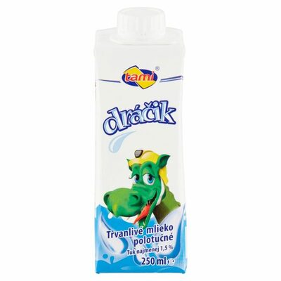 Mlieko polotučné 1,5% Dráčik 250ml Tami