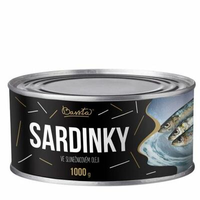 Sardinky v slnečnicovom oleji 1000g Bassta plech