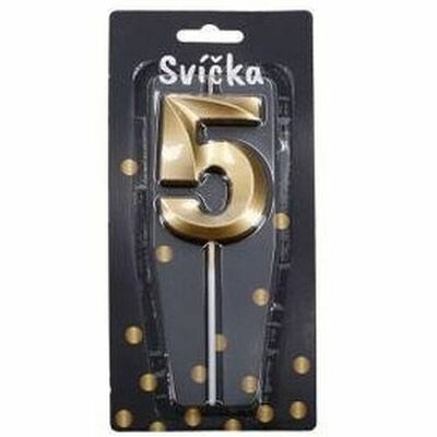 Tortová sviečka zlatá Číslo: 5