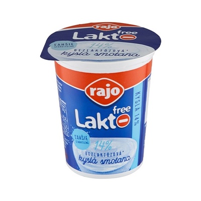 Smotana kyslá BEZLAKTÓZOVÁ RAJO 14% 200g VÝPREDAJ