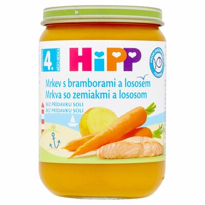 HiPP Mrkva so zemiakmi a lososom, 190g