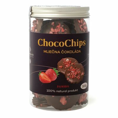 ChocoChips mliečna jahoda 160g DP Chocolate