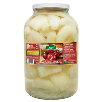 Kompót Jablko štvrťky 3720ml (3100g) Ady