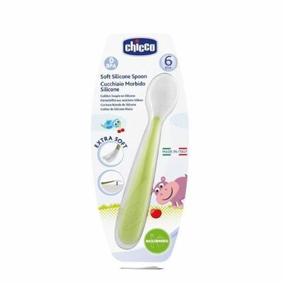 Chicco Lyžička silikón Soft zelená 6+