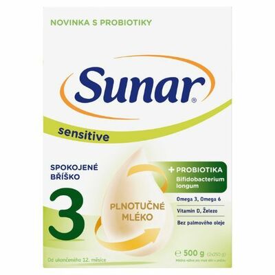 Sunar Sensitive 3 Mlieko batoľacie 500g (2x250g)